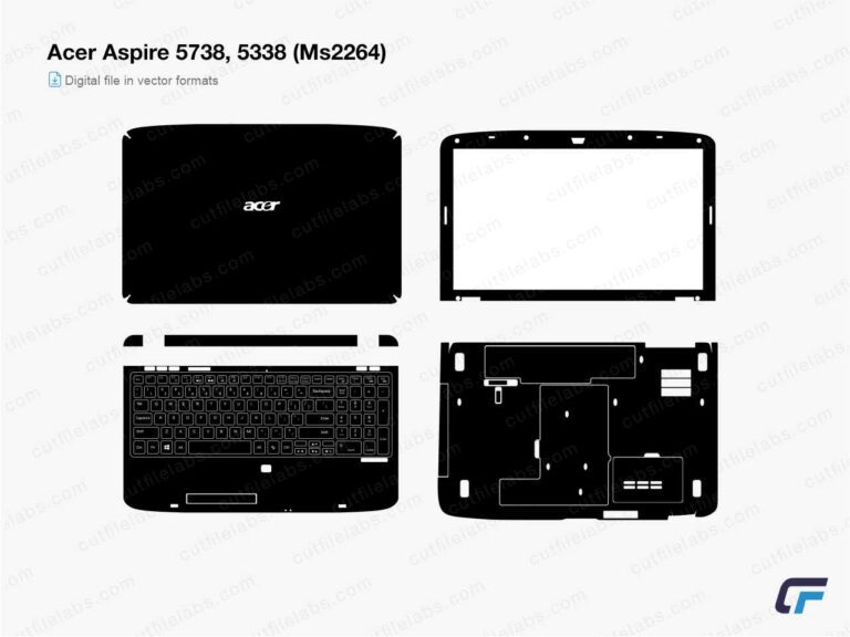 Acer Aspire 5738, 5338 (MS2264) (2011) Cut File Template