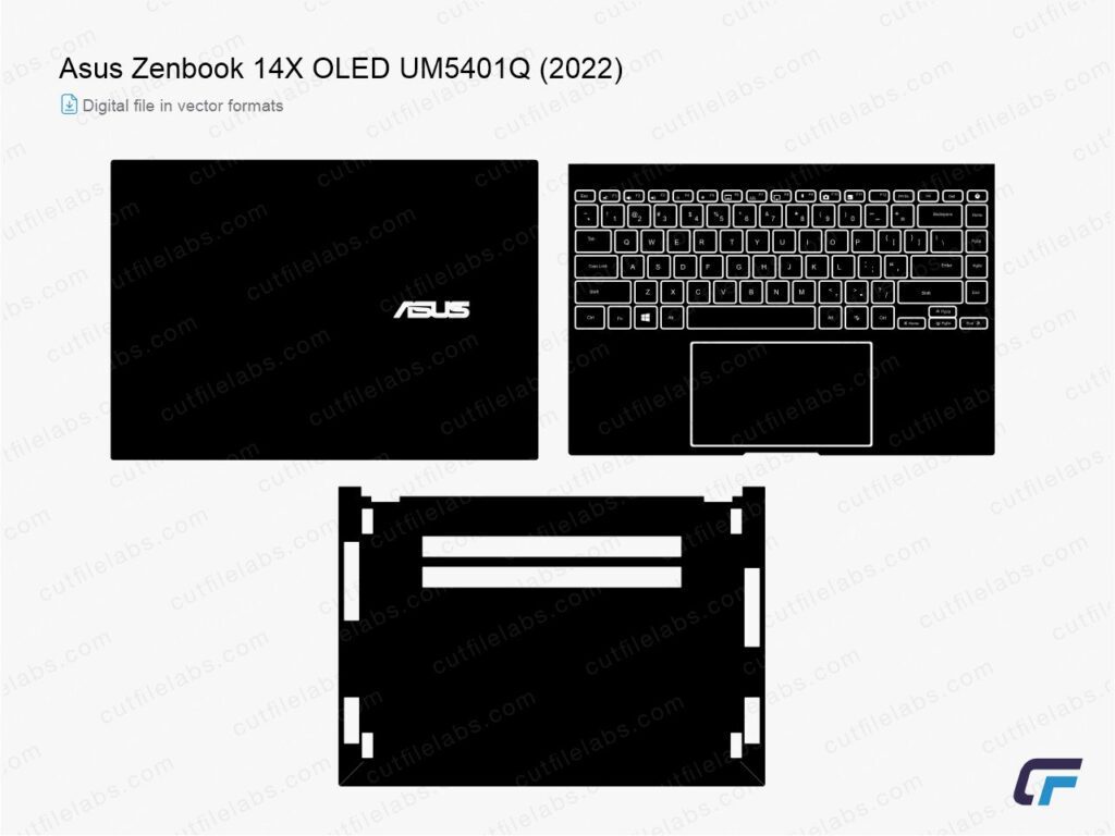 Asus ZenBook 14X OLED UM5401Q (2022) Cut File Template