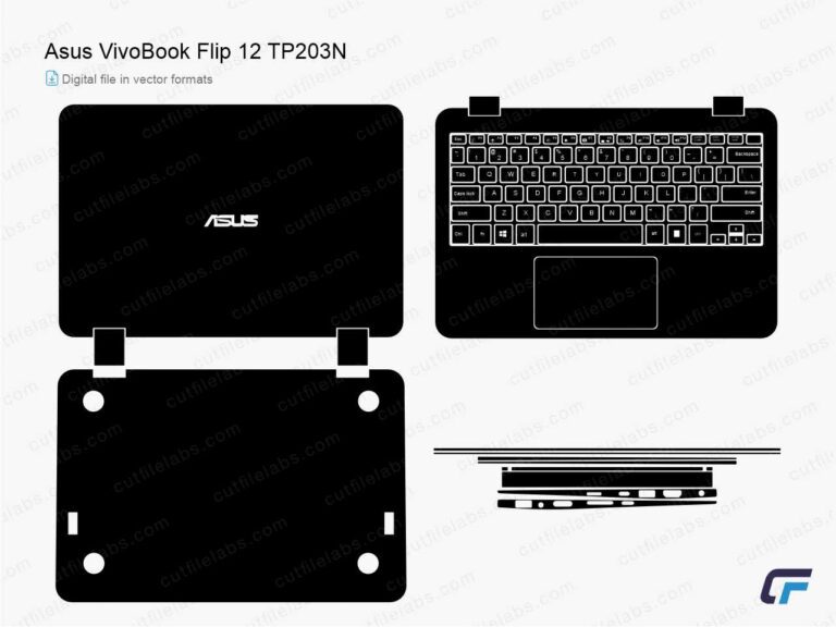 Asus VivoBook Flip 12 TP203N (2020) Cut File Template