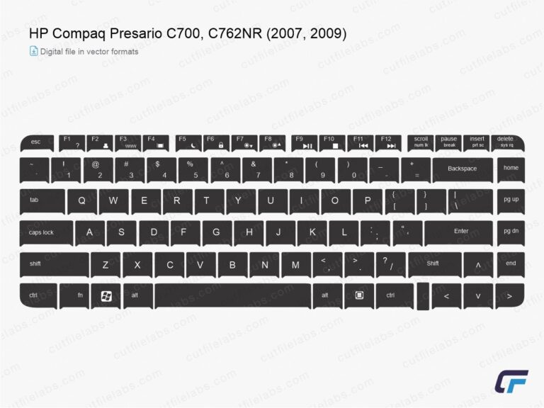 HP Compaq Presario C700, C762NR (2007, 2009) Cut File Template