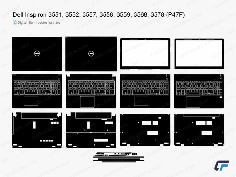 Dell Inspiron 3551, 3552, 3557, 3558, 3559, 3568, 3578 (P47F) (2014-2018) Cut File Template