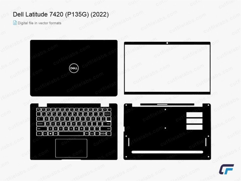 Dell Latitude 7420 (P135G) (2022) Cut File Template