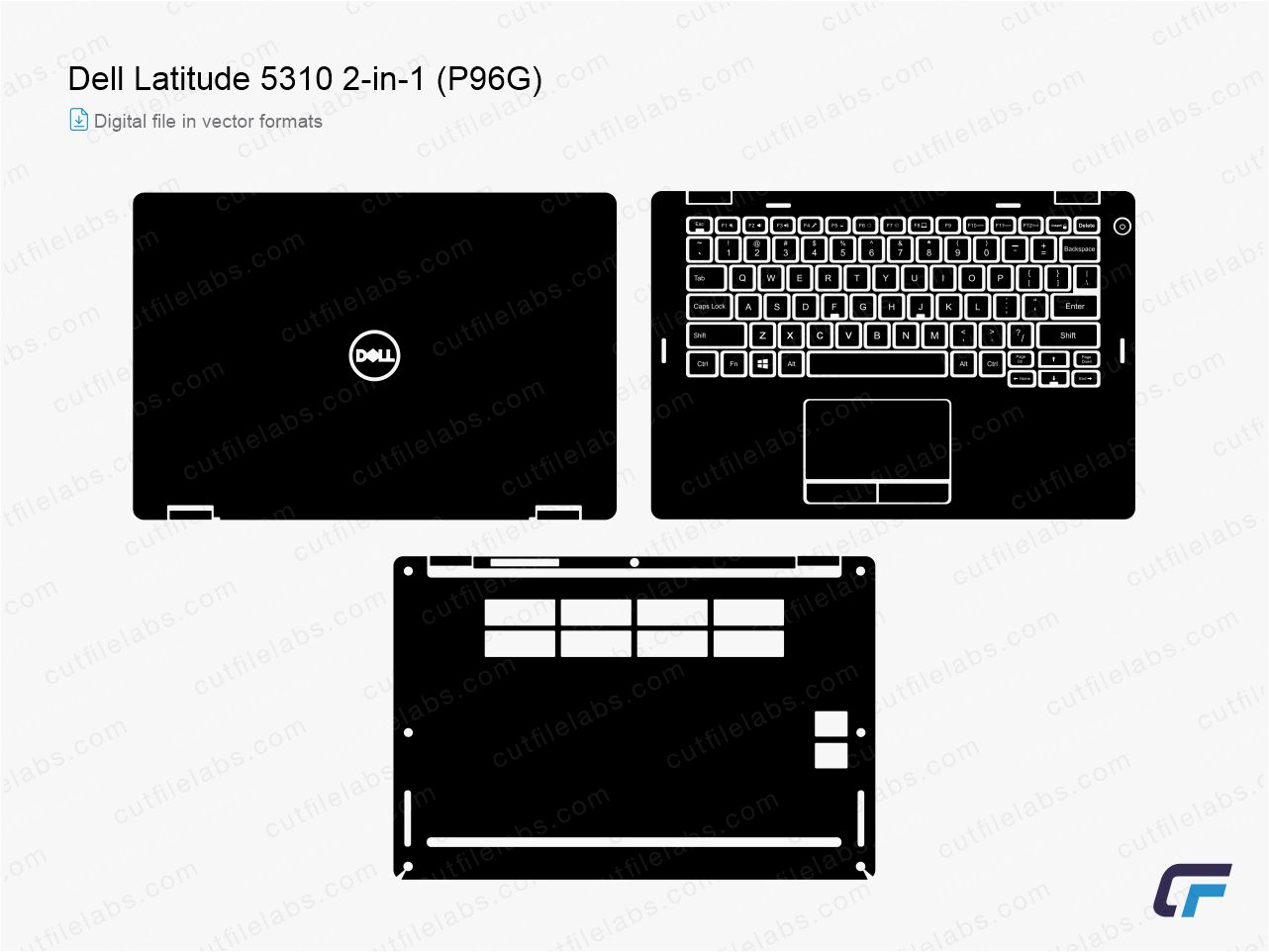 Dell Latitude 5310 2-in-1 (P96G) (2020) Cut File Template | CutFileLabs