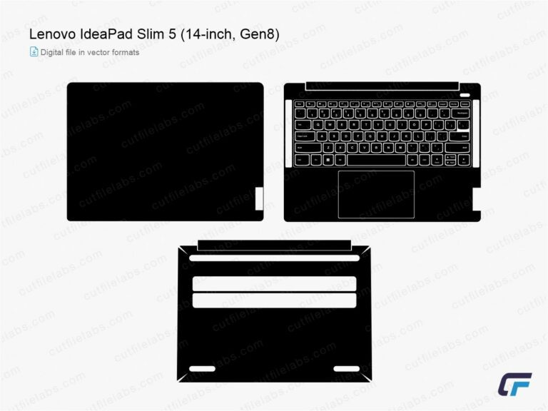Lenovo IdeaPad Slim 5 (14-inch, Gen8) - 14IAH8 (83BF), 14IRL8 (82XD), 14ABR8 (82XE) (2022) Cut File Template