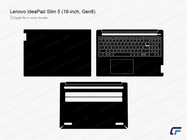 Lenovo IdeaPad Slim 5 (16-inch, Gen 8) - 16IAH8 (83BG), 16ABR8 (82XG), 16IRL8 (82XF) (2023) Cut File Template