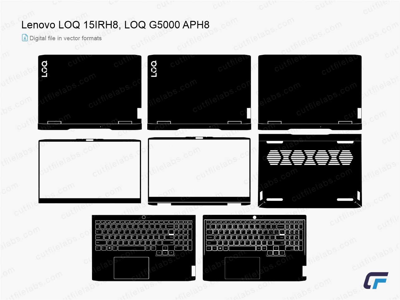 Lenovo LOQ 15IRH8, LOQ G5000 APH8 (2023) Cut File Template | CutFileLabs