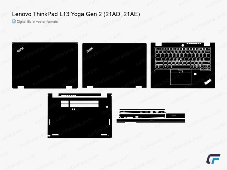 Lenovo ThinkPad L13 Yoga Gen 2 (21AD, 21AE) (2021) Cut File Template