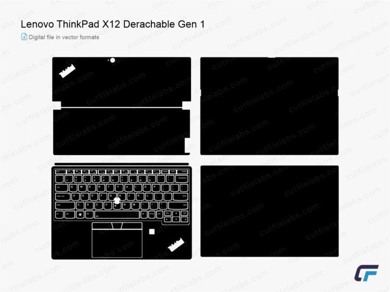Lenovo ThinkPad X12 Derachable Gen 1 (2020) Cut File Template