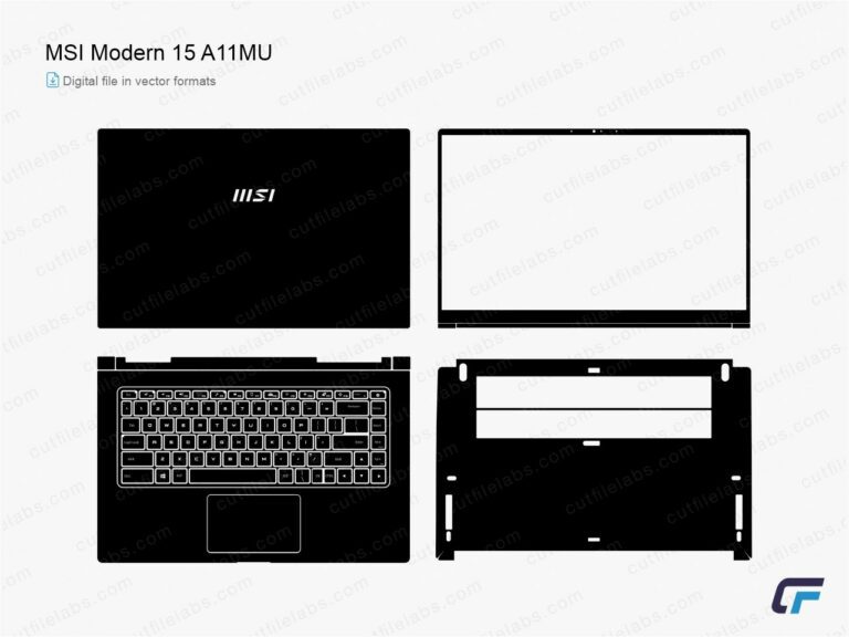 MSI Modern 15 A11MU Cut File Template