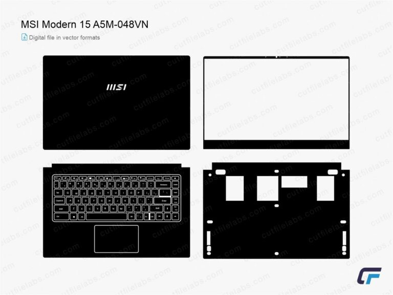 MSI Modern 15 A5M-048VN (2021) Cut File Template