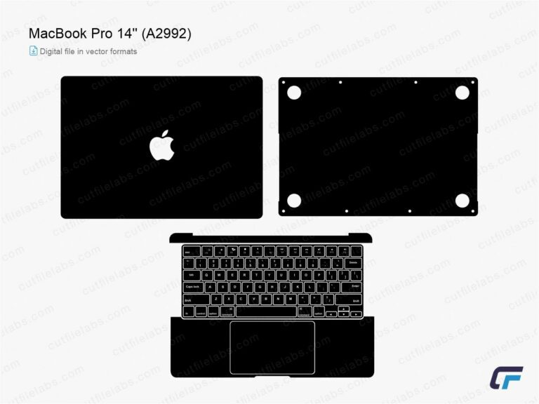 MacBook Pro 14'' (A2992) (2023) Cut File Template