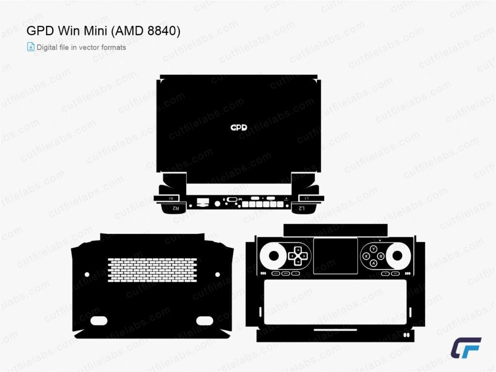 GPD Win Mini (AMD 8840) (2024) Cut File Template | CutFileLabs