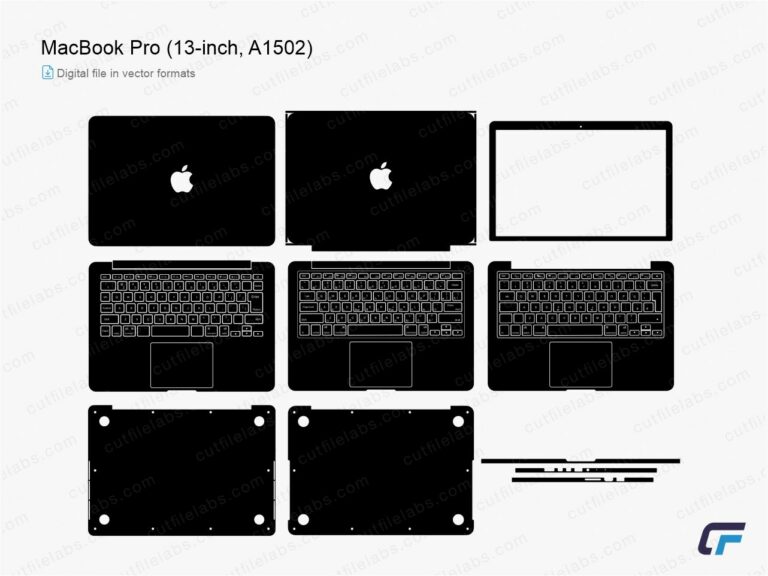 MacBook Pro (13-inch, A1502) (2013 (Late), 2014, 2015) Cut File Template