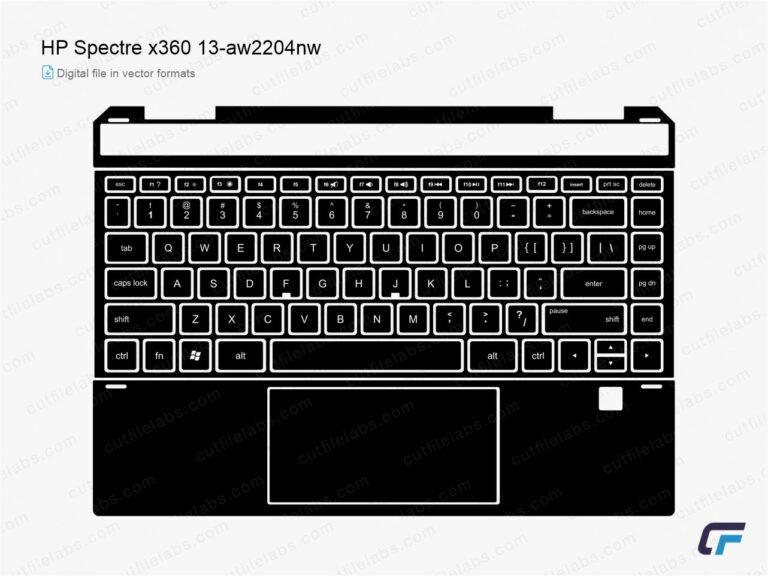 HP Spectre x360 13-aw2204nw (2020) Cut File Template