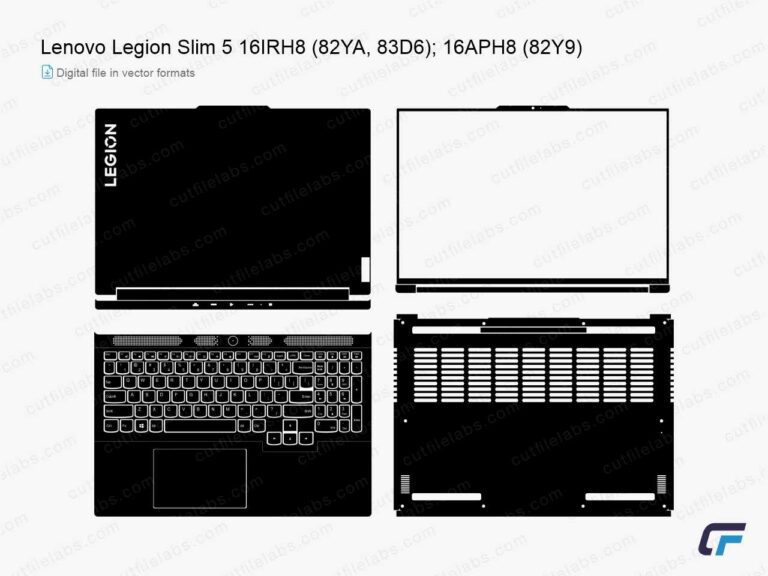 Lenovo Legion Slim 5 16IRH8 (82YA, 83D6); 16APH8 (82Y9) (2023) Cut File Template