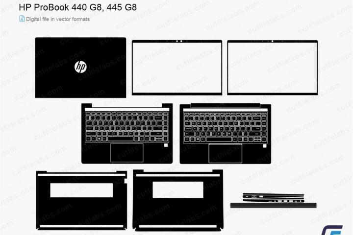 HP ProBook 440 G8, 445 G8 (2020, 2021) Cut File Template