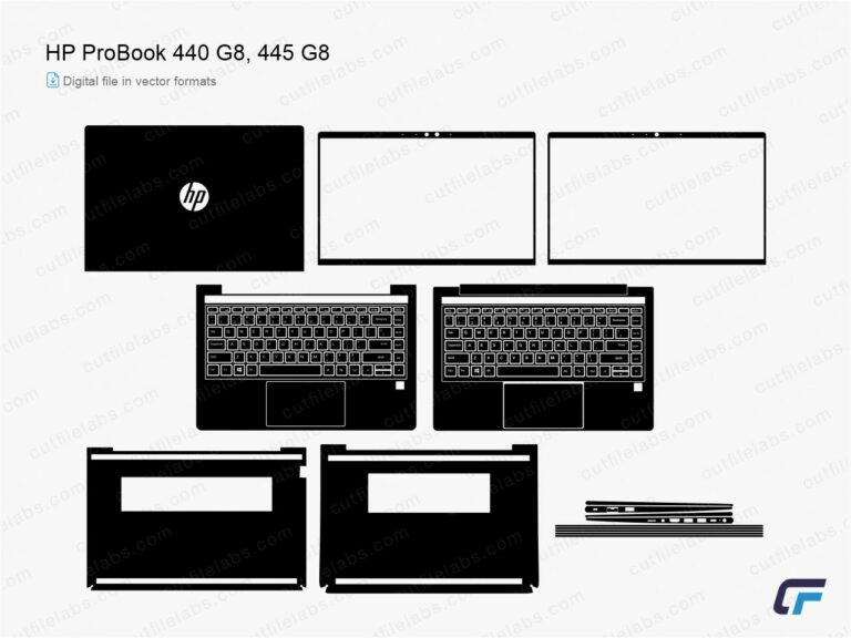 HP ProBook 440 G8, 445 G8 (2020, 2021) Cut File Template