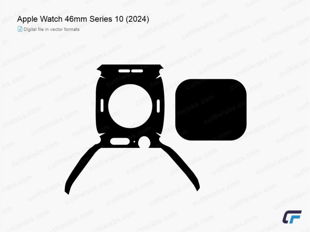 Watch Cut File Apple Watch 46mm Series 10 (2024) Cut File Template | CutFileLabs