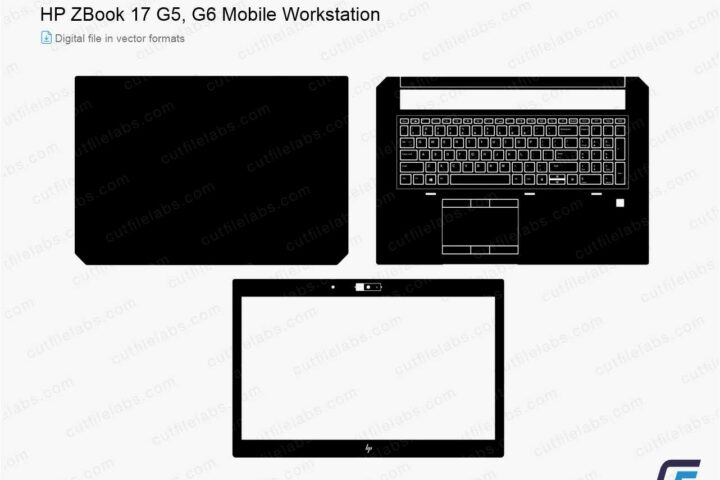 HP ZBook 17 G5, G6 (2018, 2019) Mobile Workstation Cut File Template