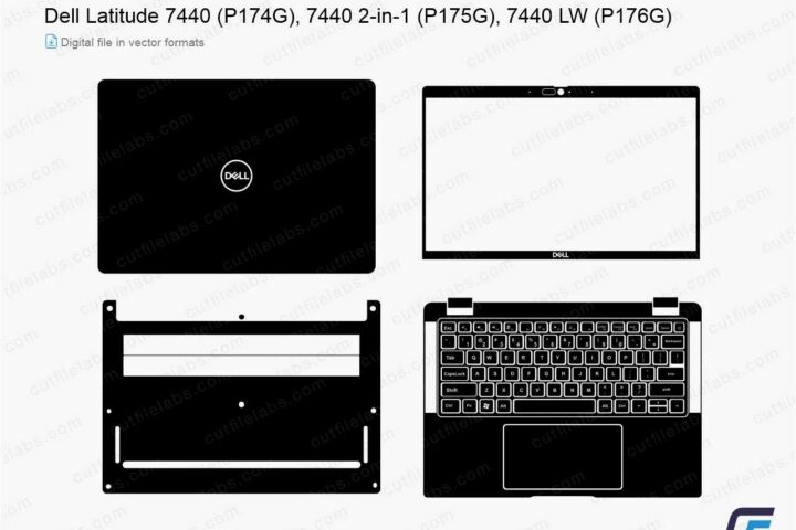 Dell Latitude 7440 (P174G), 7440 2-in-1 (P175G), 7440 LW (P176G) (2023) Cut File Template