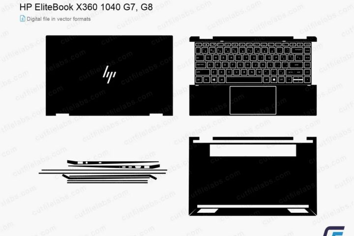 HP EliteBook X360 1040 G7; G8 (2020, 2021) Cut File Template