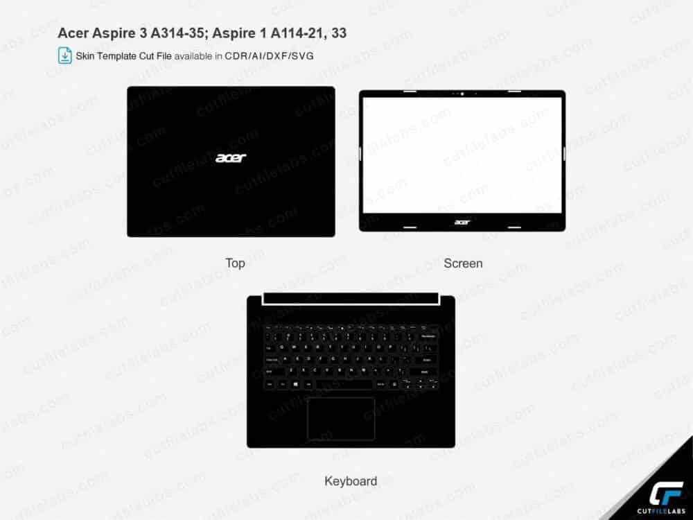 Acer Aspire 3 A314-35; Aspire 1 A114-21, 33 Cut File Template