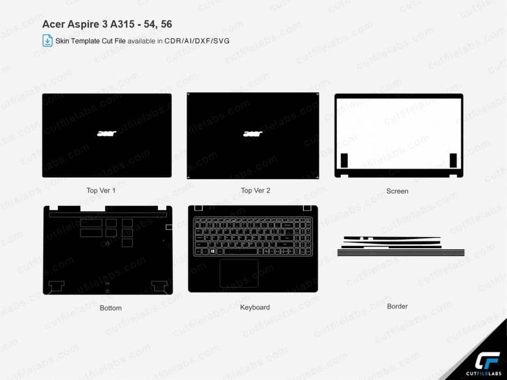 Acer Aspire 3 A315 – 54, 56 Cut File Template