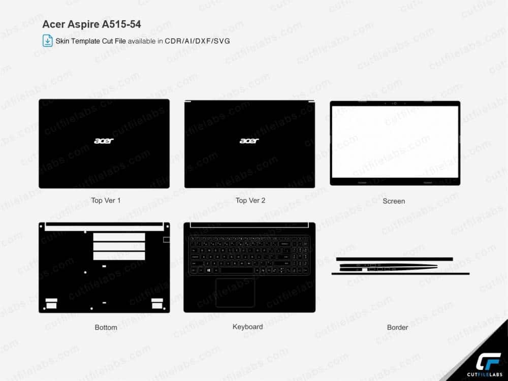 Acer Aspire A515-54, 55 Cut File Template