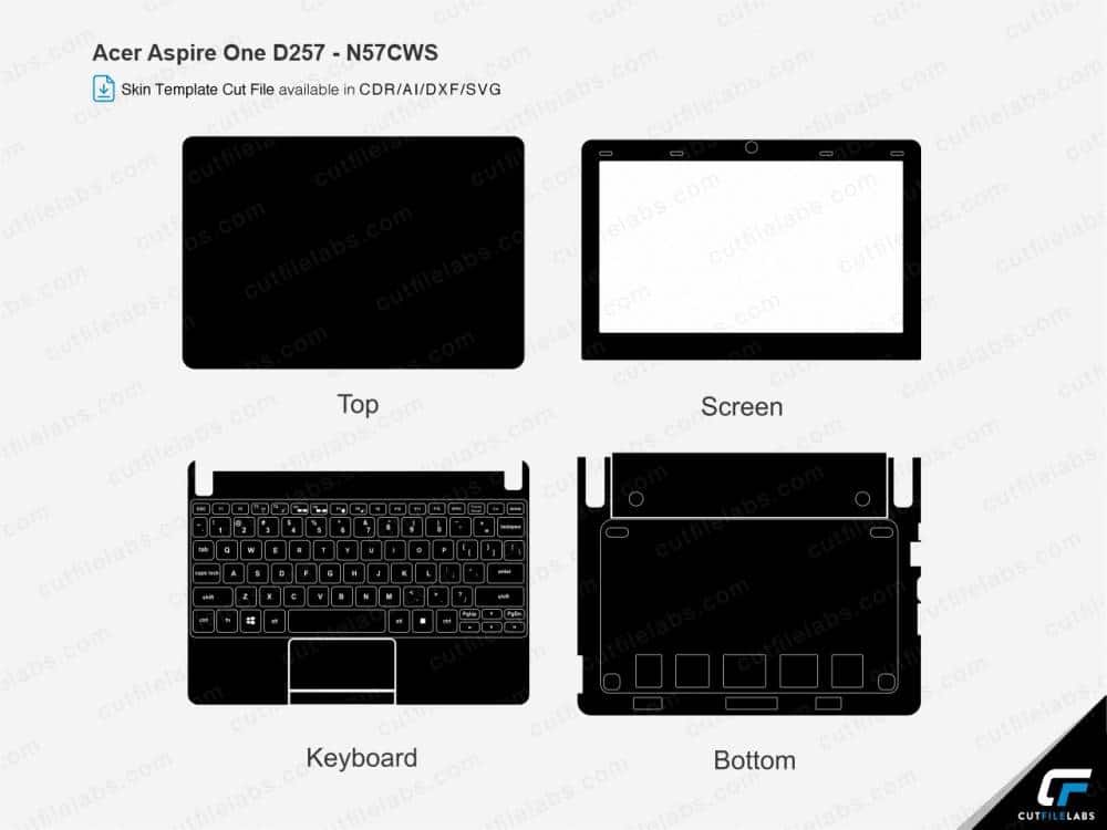 Acer Aspire One D257 – N57Cws (2011) Cut File Template