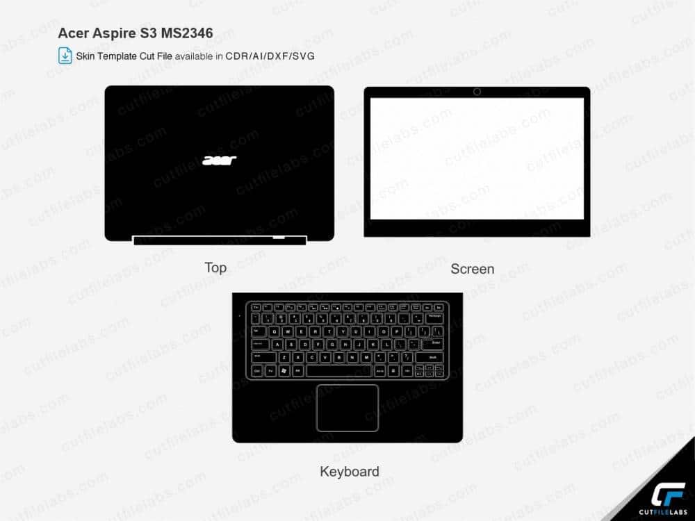 Acer Aspire S3 MS2346 (2011) Cut File Template