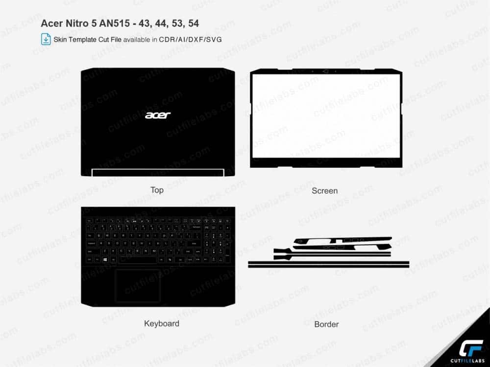 Acer Nitro 5 AN515 – 43, 53, 54 Cut File Template