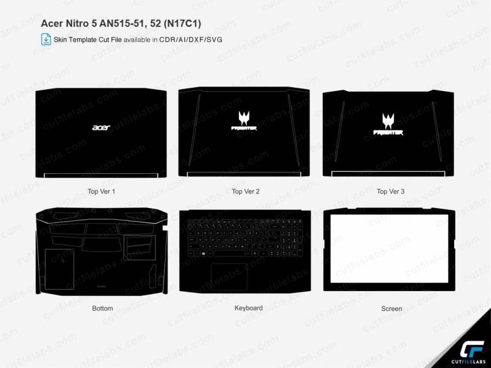 Acer Nitro 5 AN515-42, 51, 52 (N17C1) Cut File Template