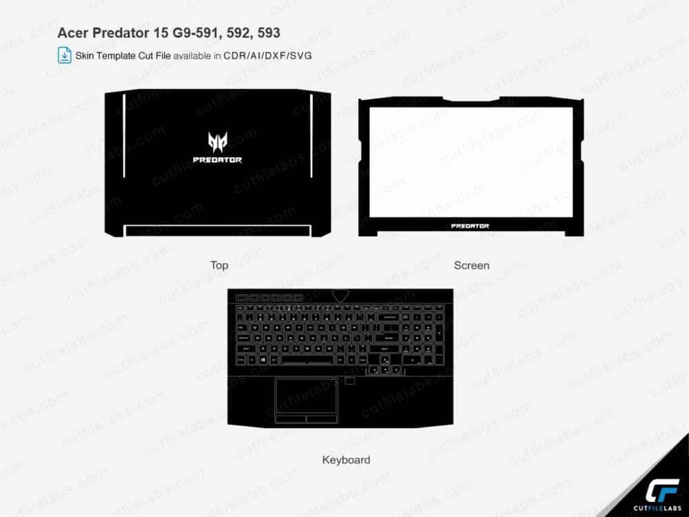 Acer Predator 15 G9-591, 592, 593 Cut File Template