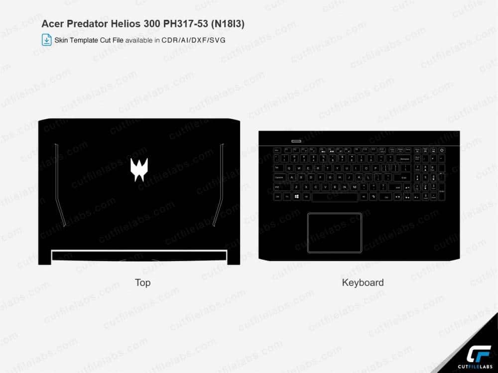 Acer Predator Helios 300 PH317-53 (N18I3) (2019) Cut File Template