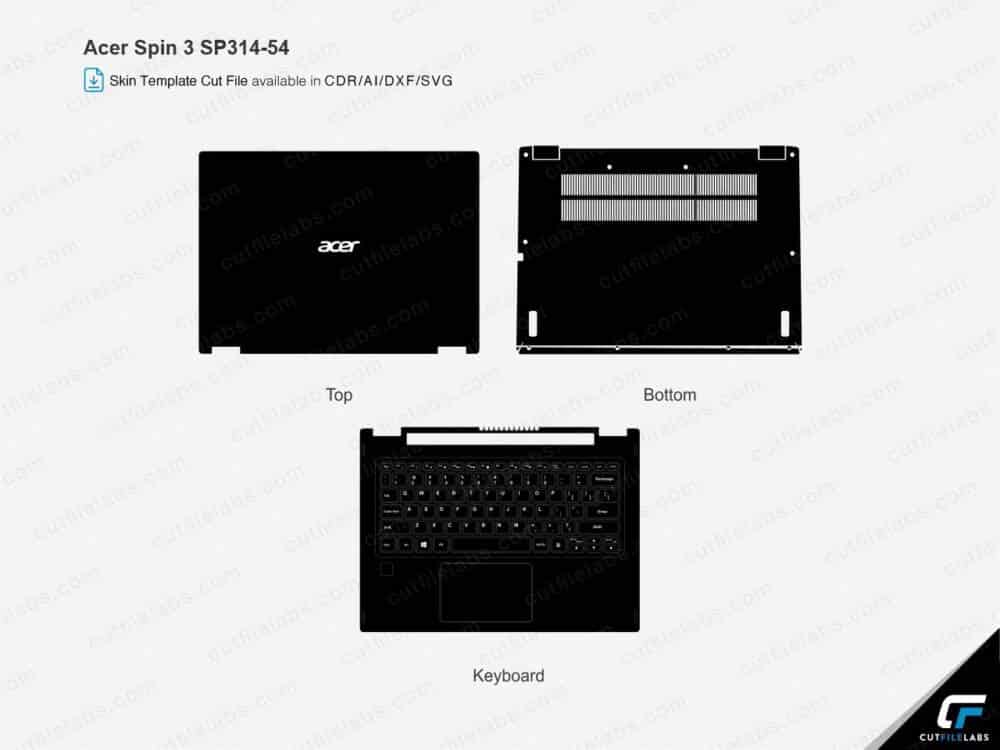 Acer Spin 3 SP314-54 Cut File Template