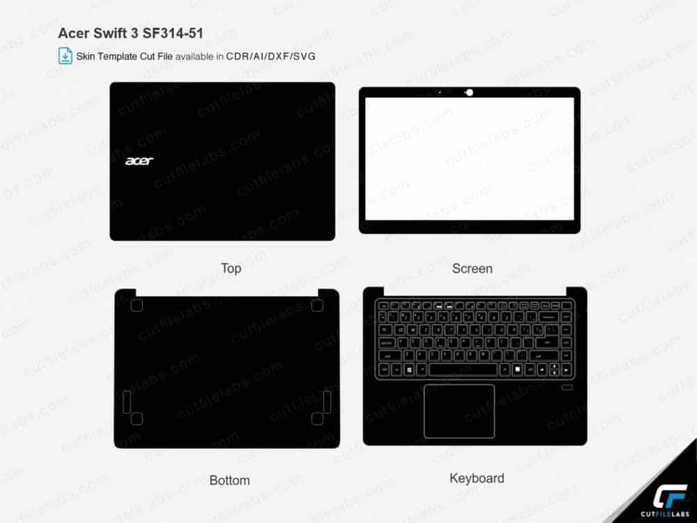 Acer Swift 3 SF314-51 (2017) Cut File Template