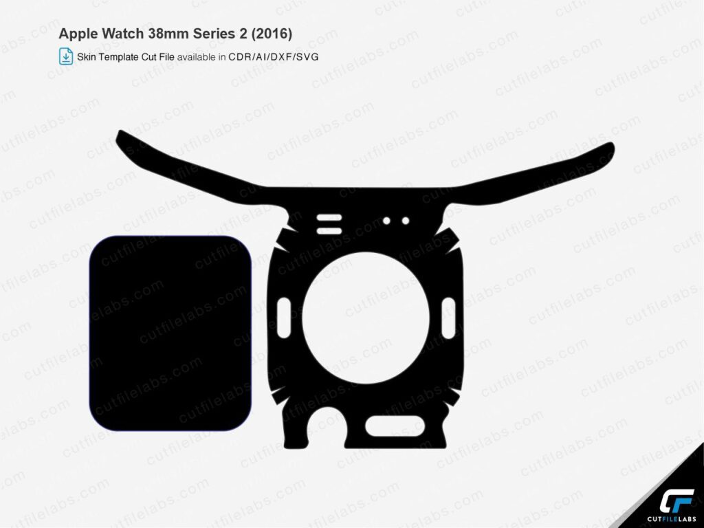 Apple Watch 38mm Series 2 (2016) Cut File Template