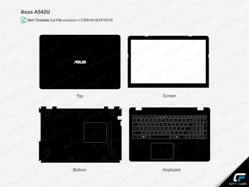 Asus VivoBook A542U (2020) Cut File Template