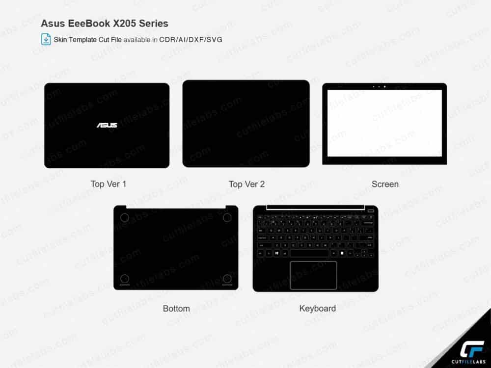 Asus EeeBook X205 Series Cut File Template