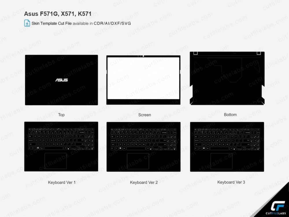 Asus F571G, X571, K571 Cut File Template