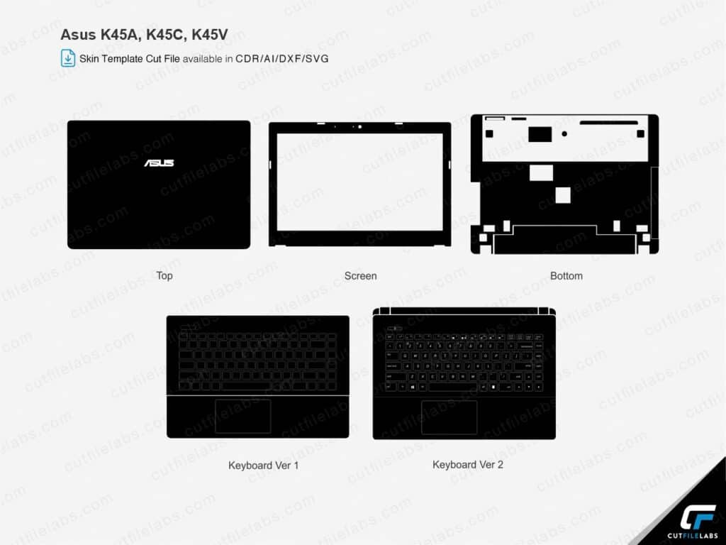 Asus K45A, K45C, K45V Cut File Template
