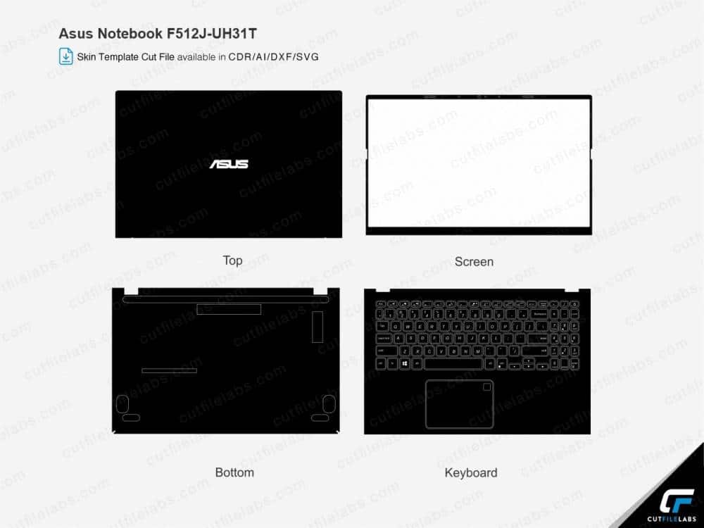 Asus Notebook F512J-UH31T Cut File Template