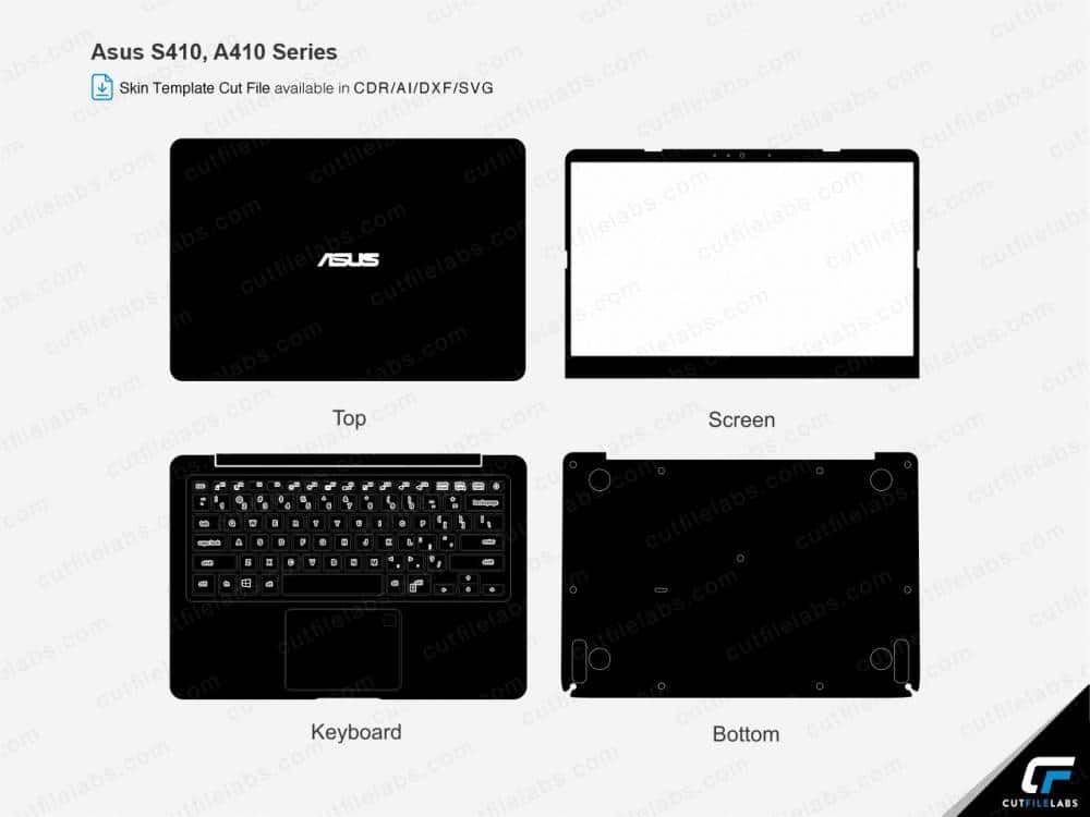 Asus VivoBook S410, A410 Series (2017) Cut File Template