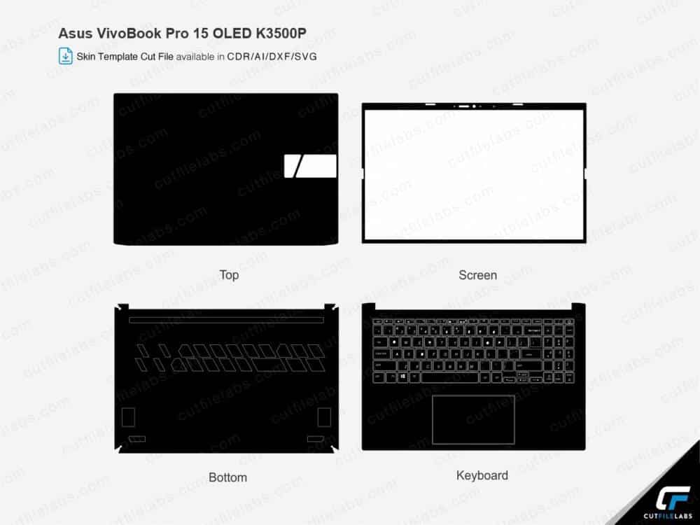 Asus VivoBook Pro 15 OLED K3500P (2021) Cut File Template