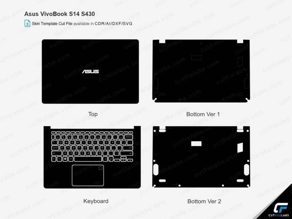 Asus VivoBook S14 S430 Cut File Template