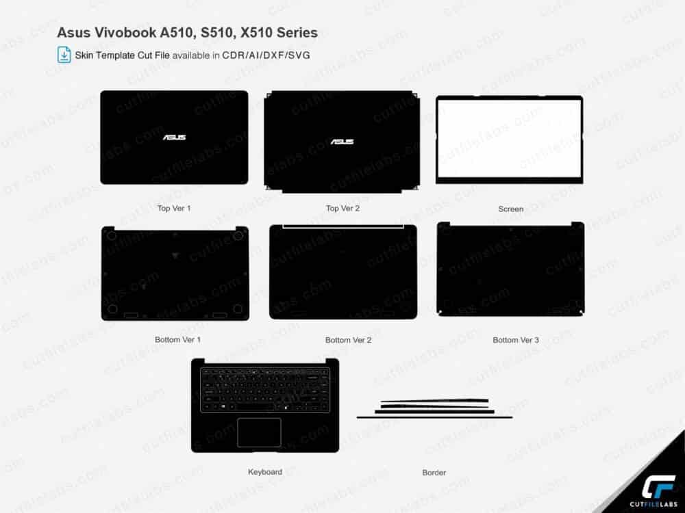 Asus VivoBook A510, S510, X510 Series (2017) Cut File Template