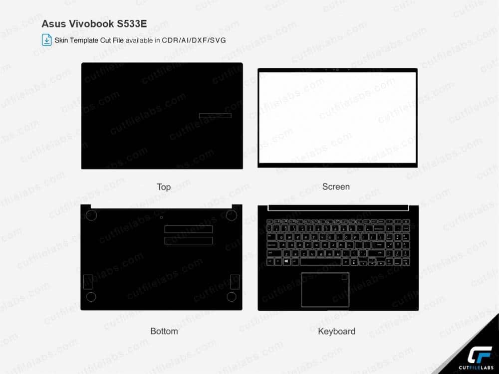 Asus VivoBook S533E (2020) Cut File Template