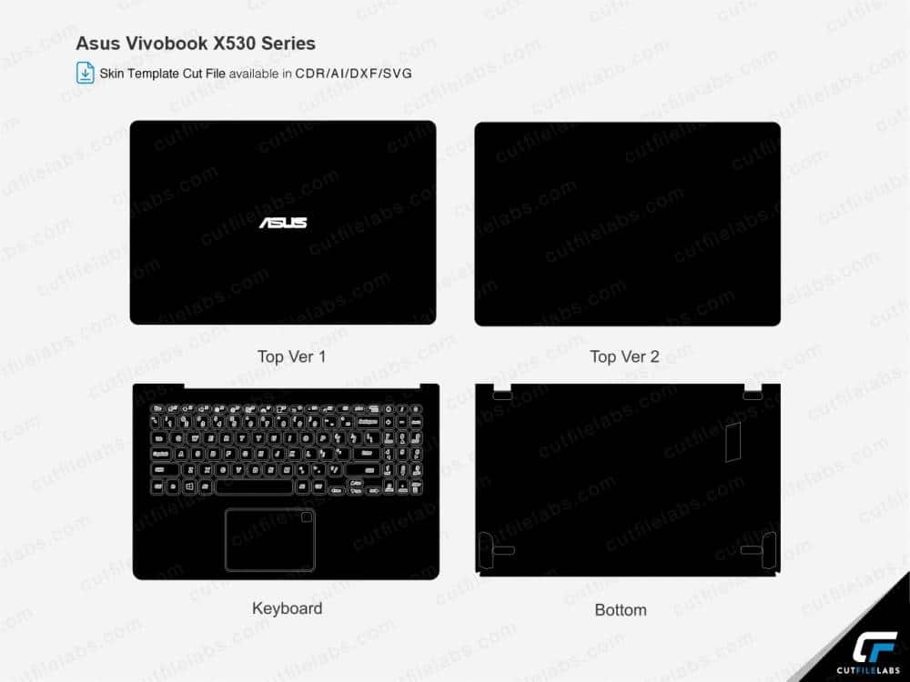 Asus Vivobook S15 S530, X530 Series Cut File Template