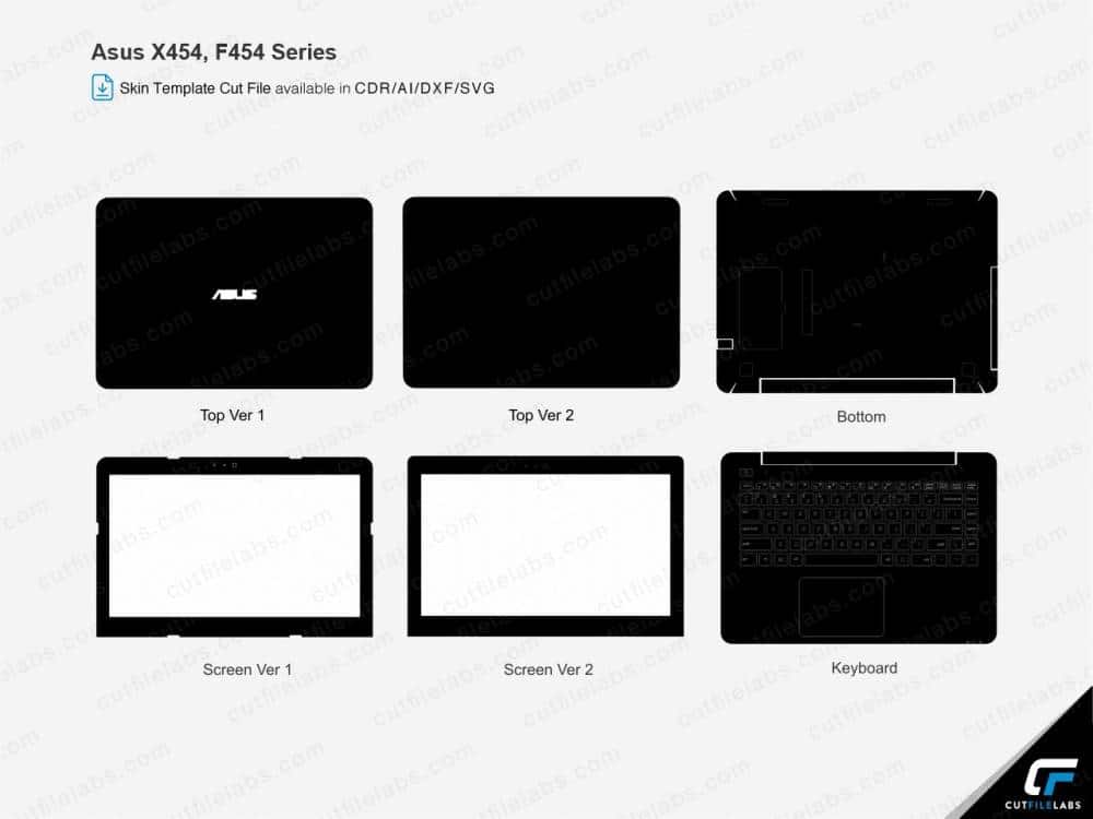 Asus X454, F454 Series Cut File Template