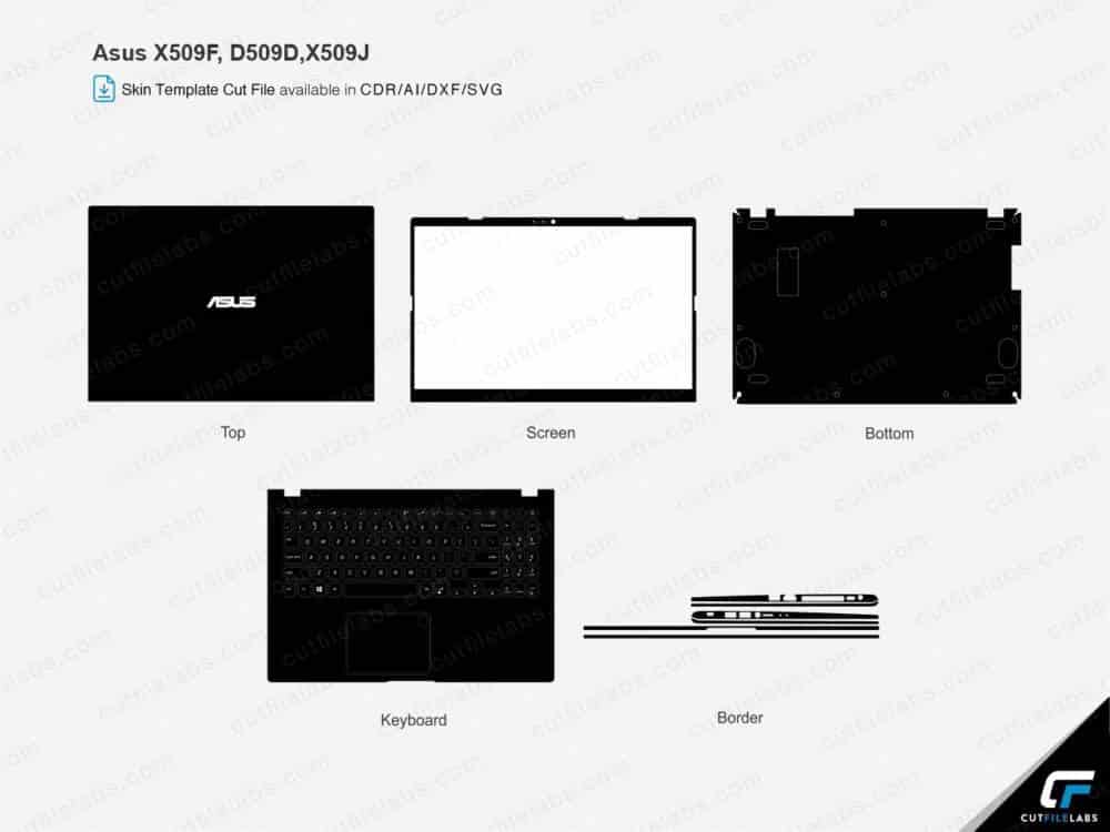 Asus VivoBook X509F, D509D, X509J (2019) Cut File Template